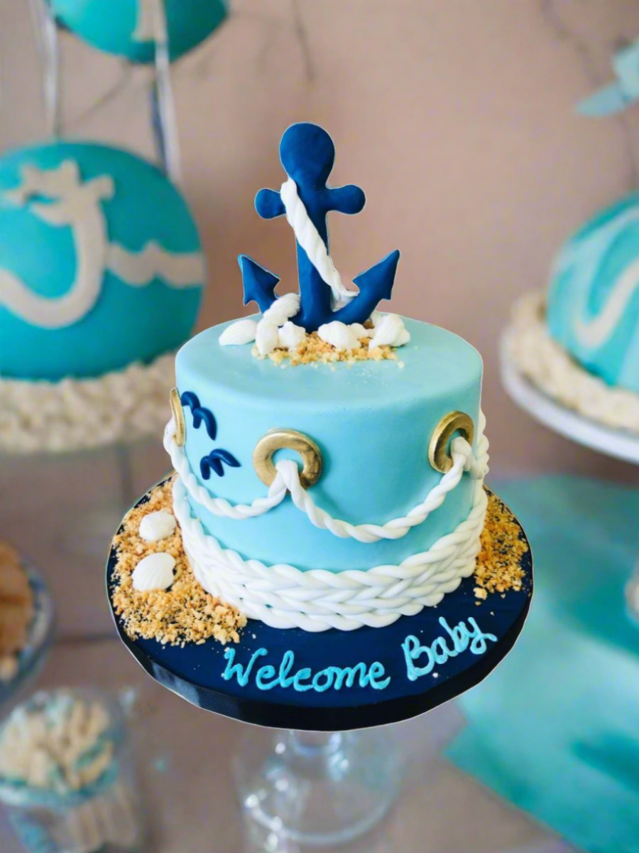 Anchor Fondant Birthday Cake