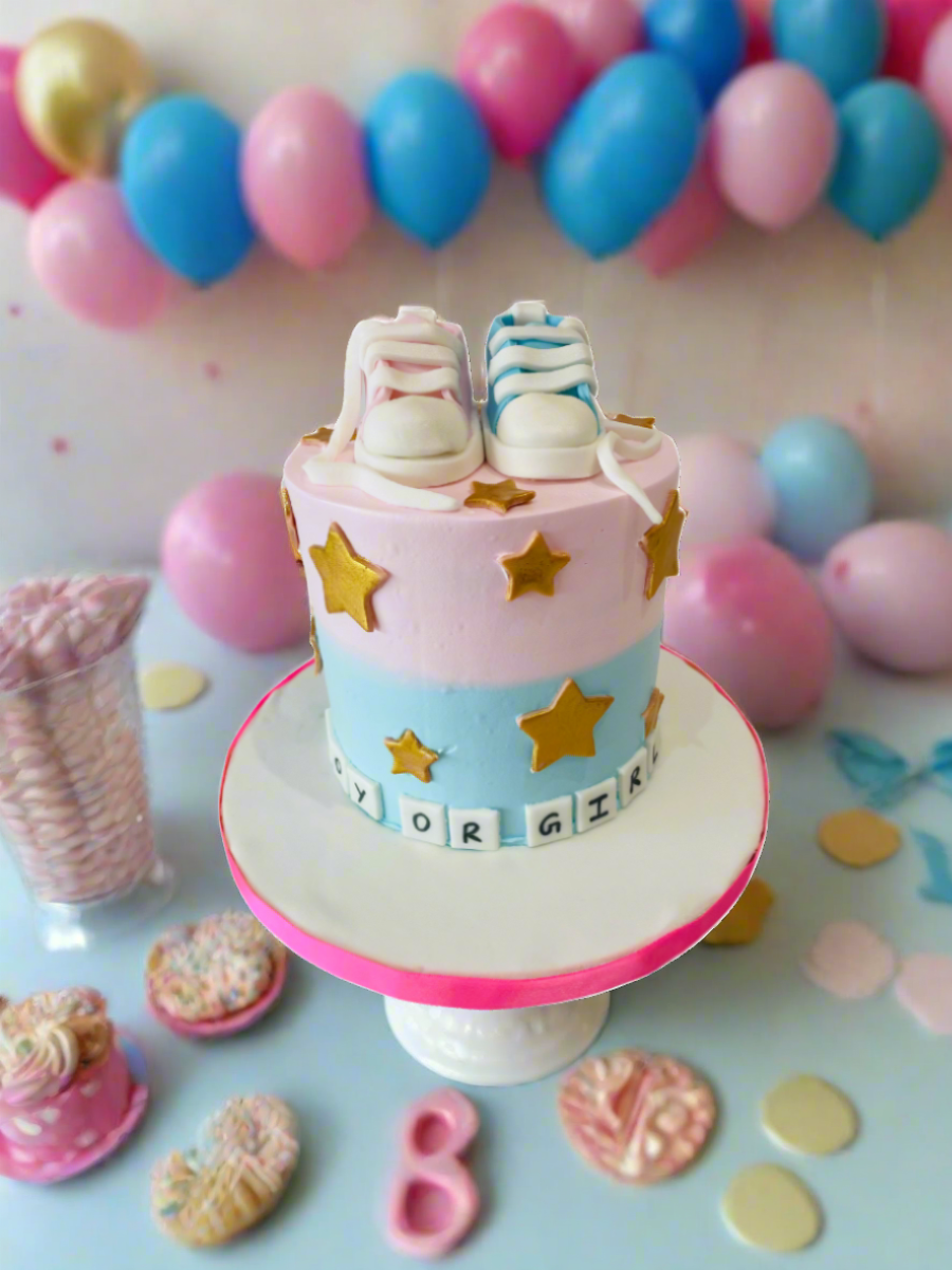 Baby Shower Shoes Cream Cake