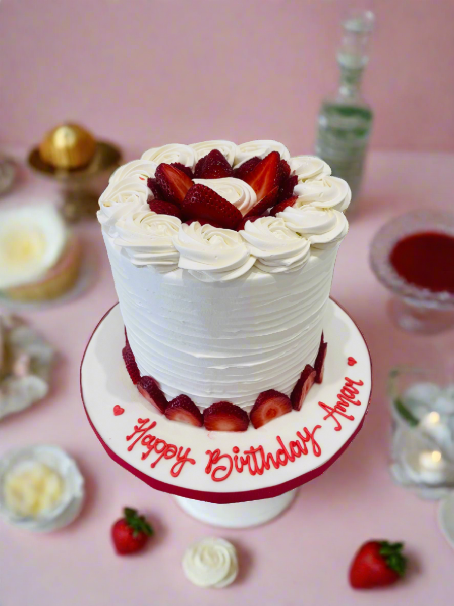 Ivory Strawberry Cake