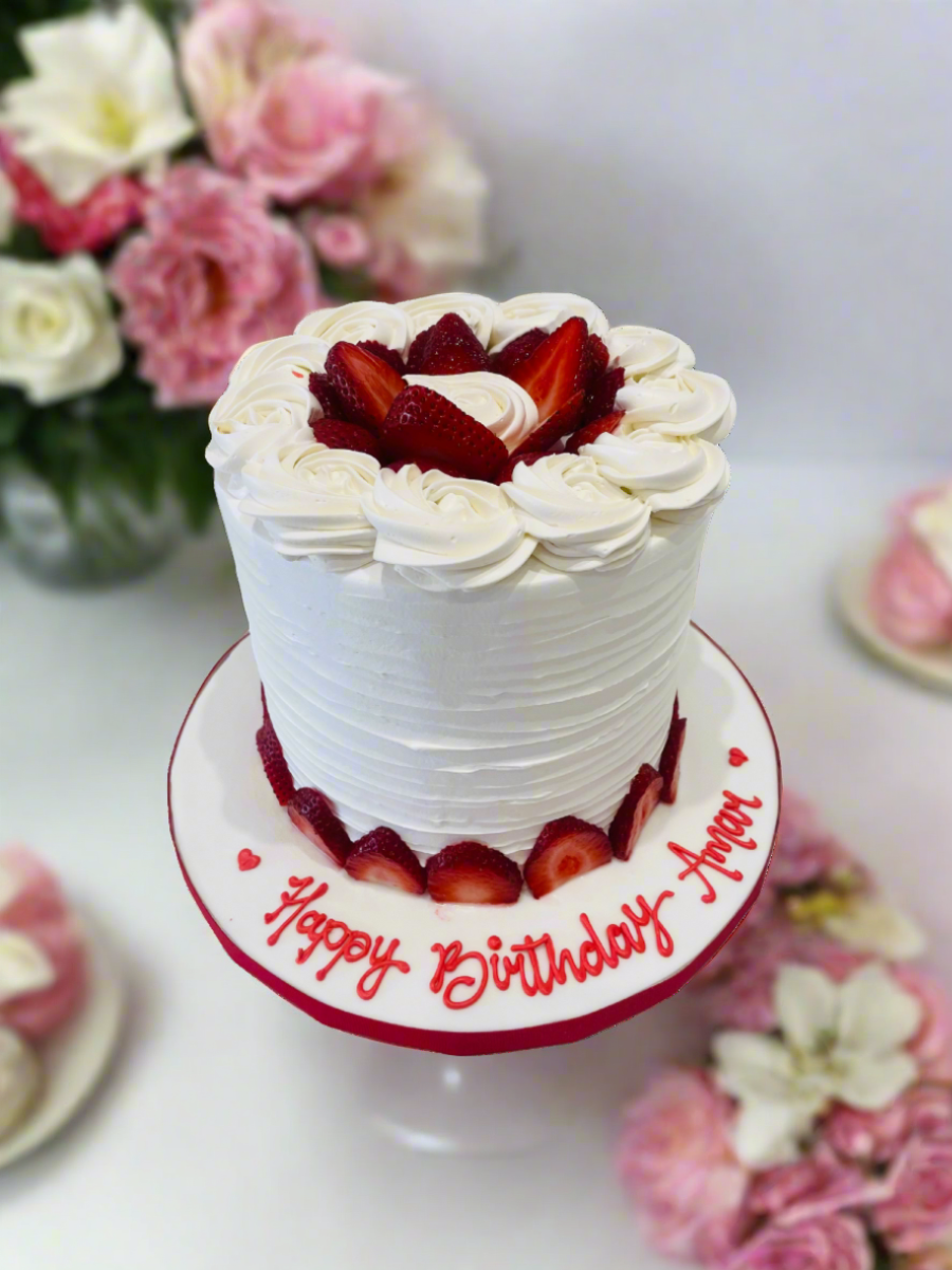 Ivory Strawberry Cake