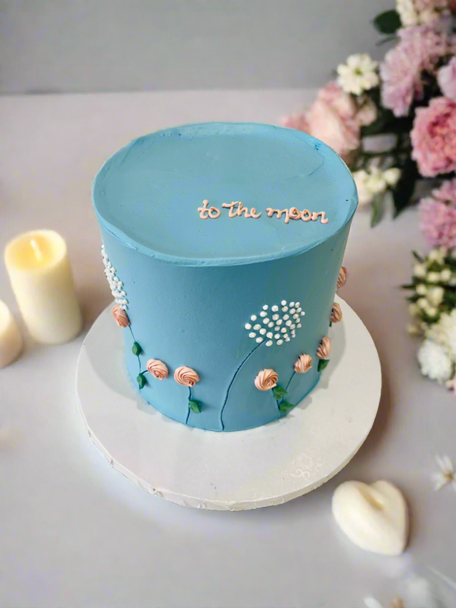Dusty Blue Cream Cake
