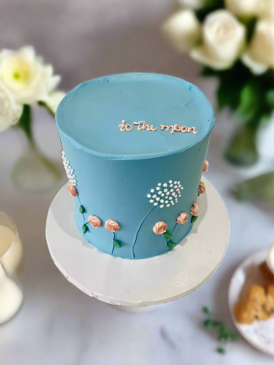 Dusty Blue Cream Cake