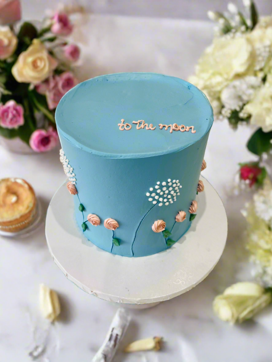 Dusty Blue Cream Cake