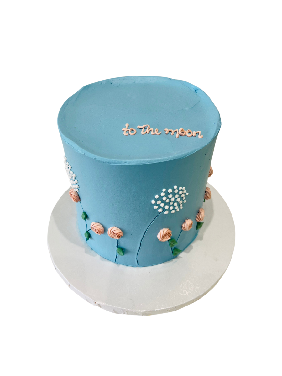 Dusty Blue Cream Cake