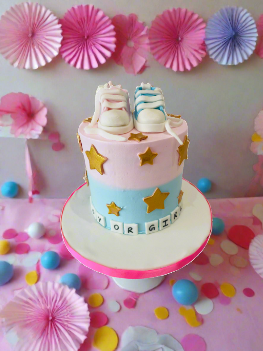Baby Shower Shoes Cream Cake