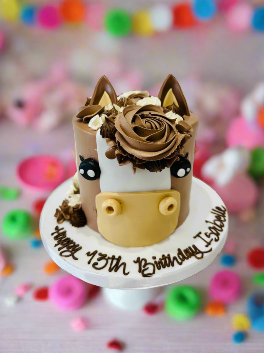 Horse Face Molded Cream Cake