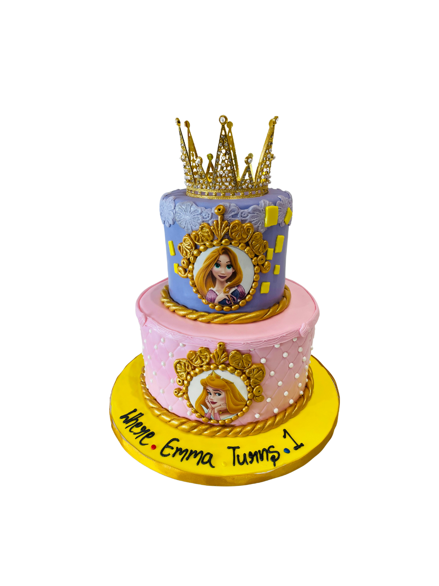 Emma Princess Crown Fondant Tiered Cake