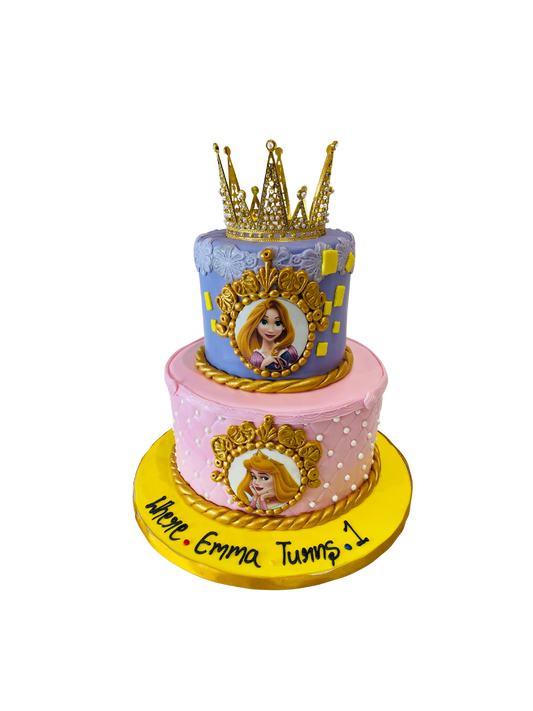 Emma Princess Crown Fondant Tiered Cake