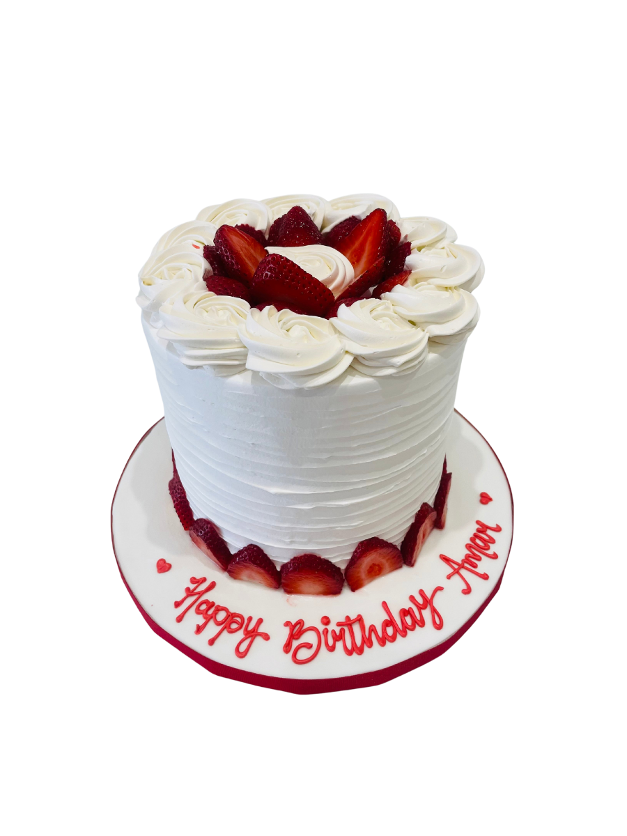 Ivory Strawberry Cake