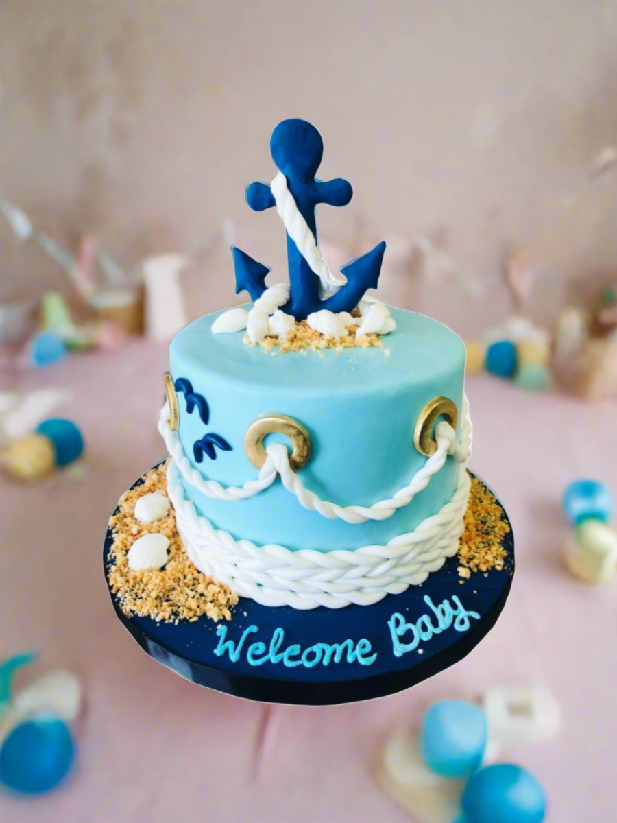 Anchor Fondant Birthday Cake