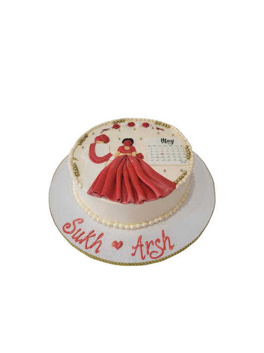 Sukh & Arsh Couple Cream Cake