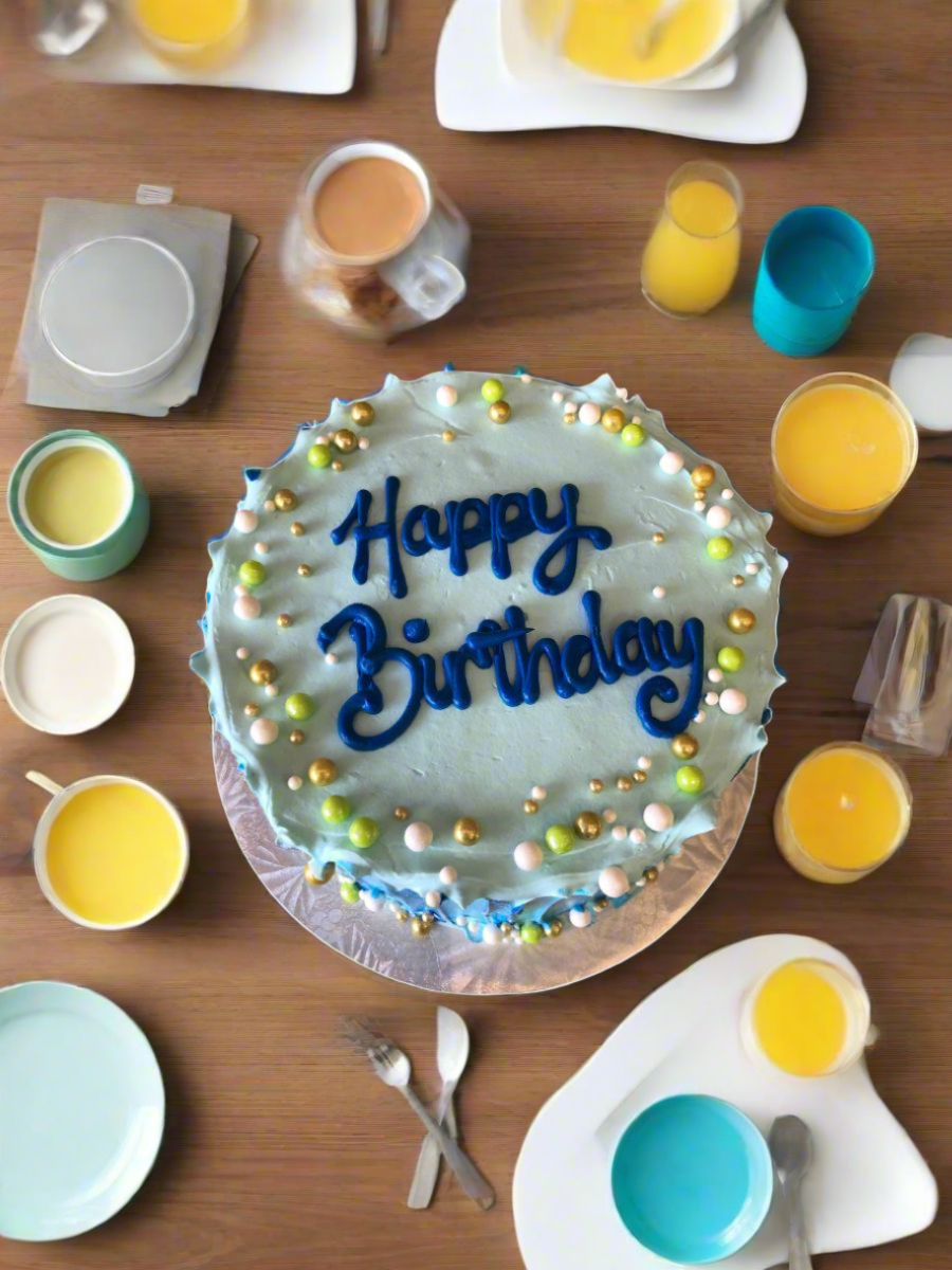Aqua Beaded Cake