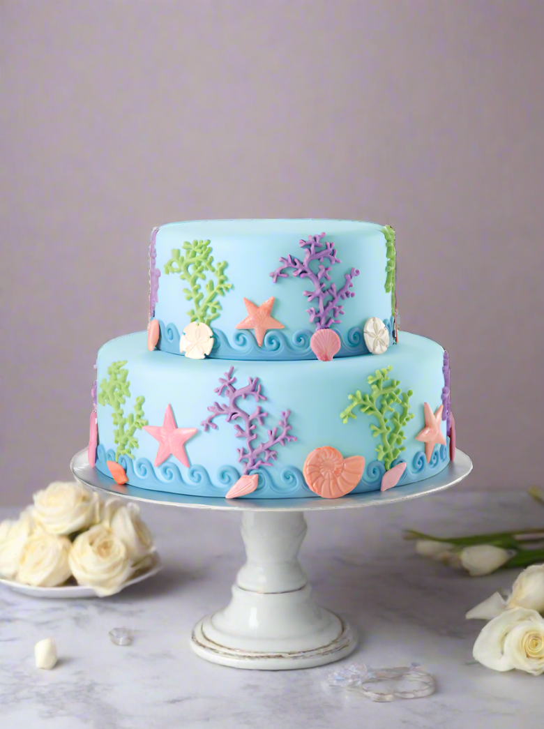 Sea Life All Around Tiered Cake