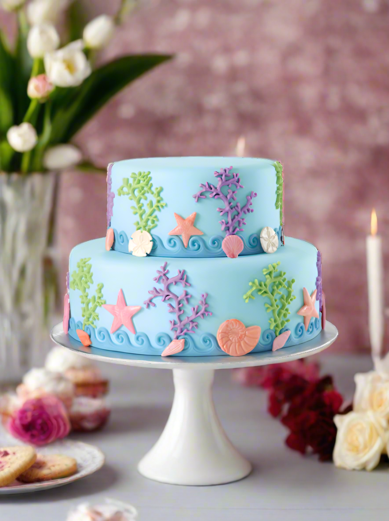 Sea Life All Around Tiered Cake