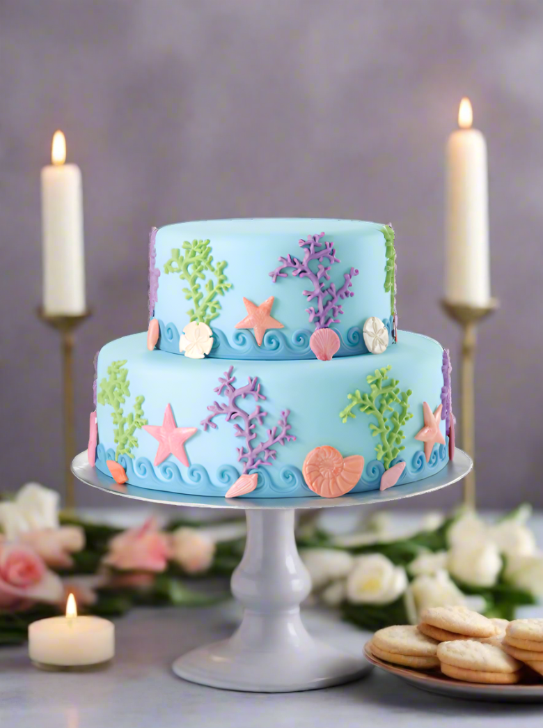 Sea Life All Around Tiered Cake