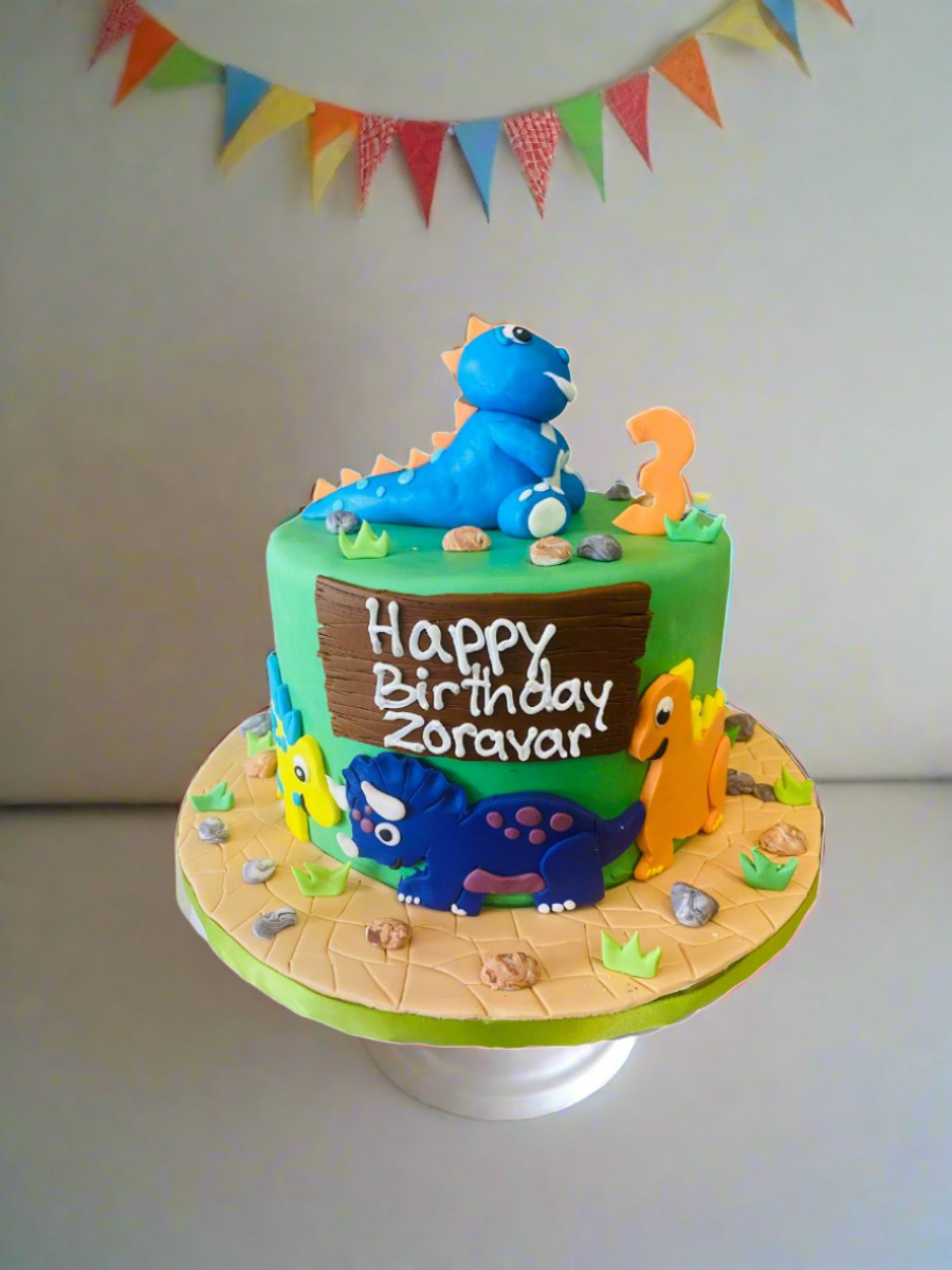 Zoravar Dino Fondant Birthday Cake