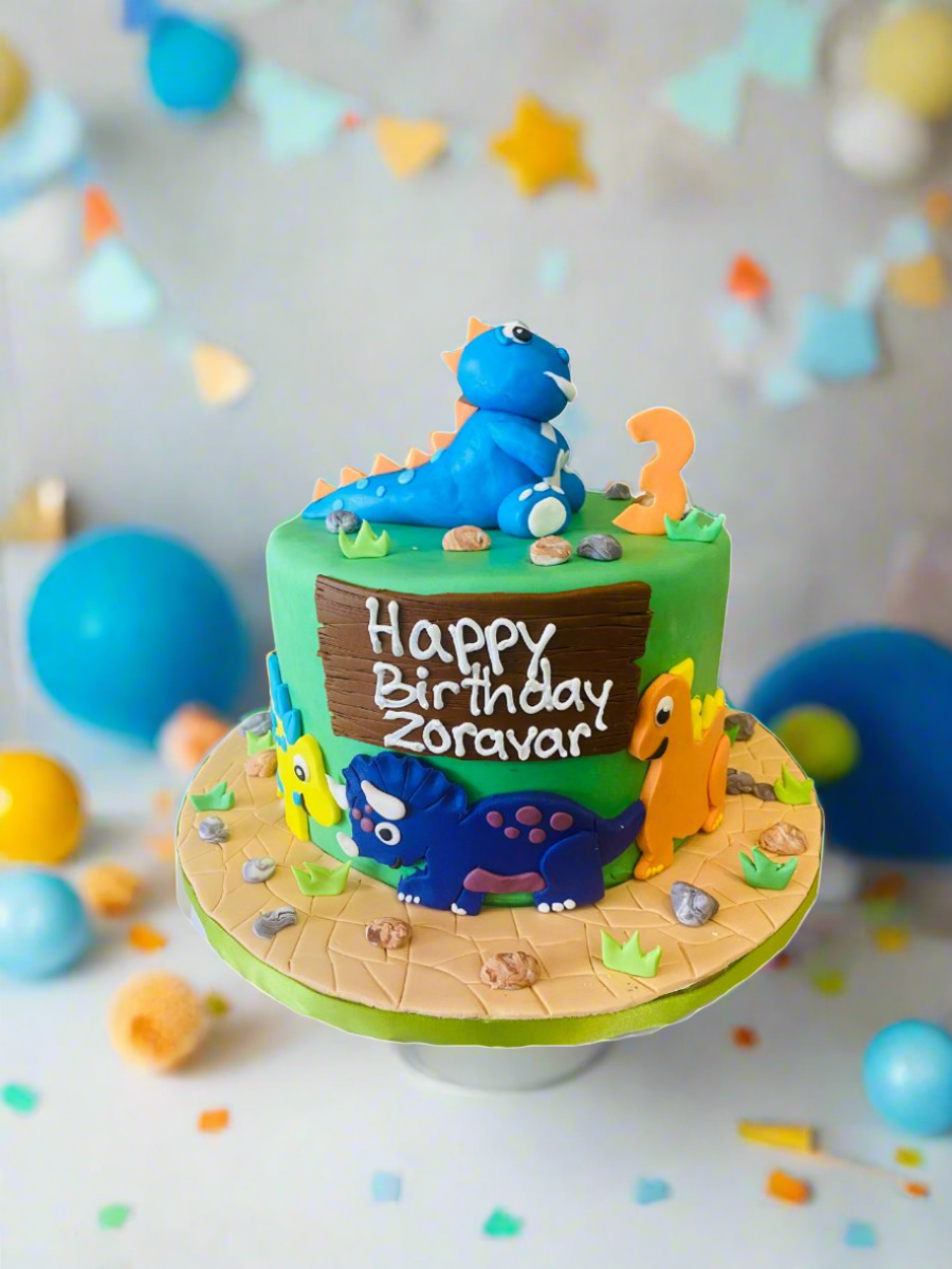 Zoravar Dino Fondant Birthday Cake