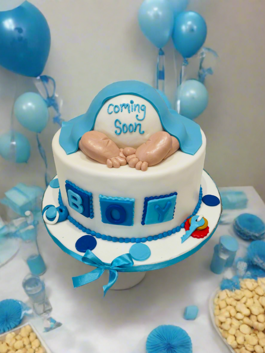 Crawling Baby Shower Fondant Cake