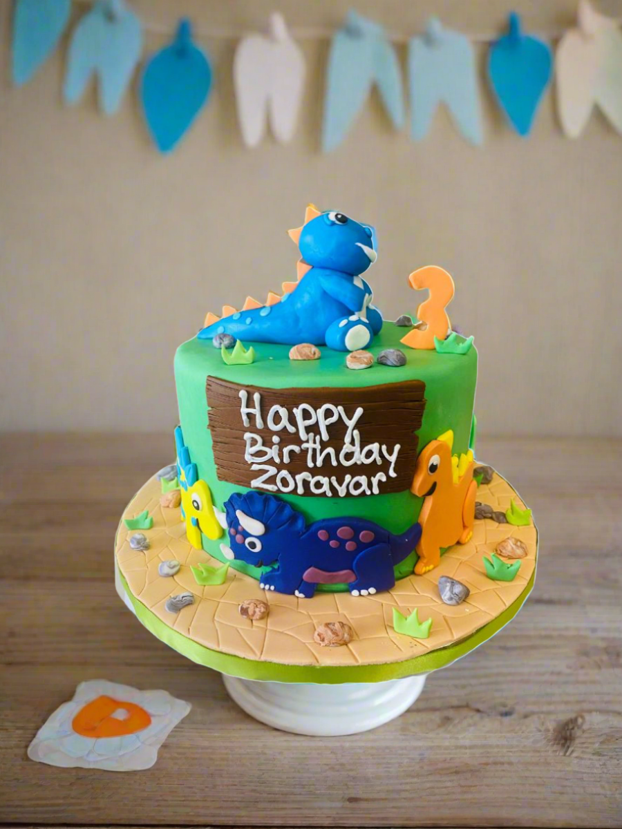 Zoravar Dino Fondant Birthday Cake