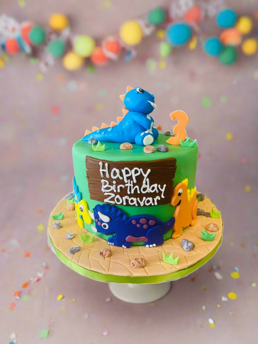 Zoravar Dino Fondant Birthday Cake
