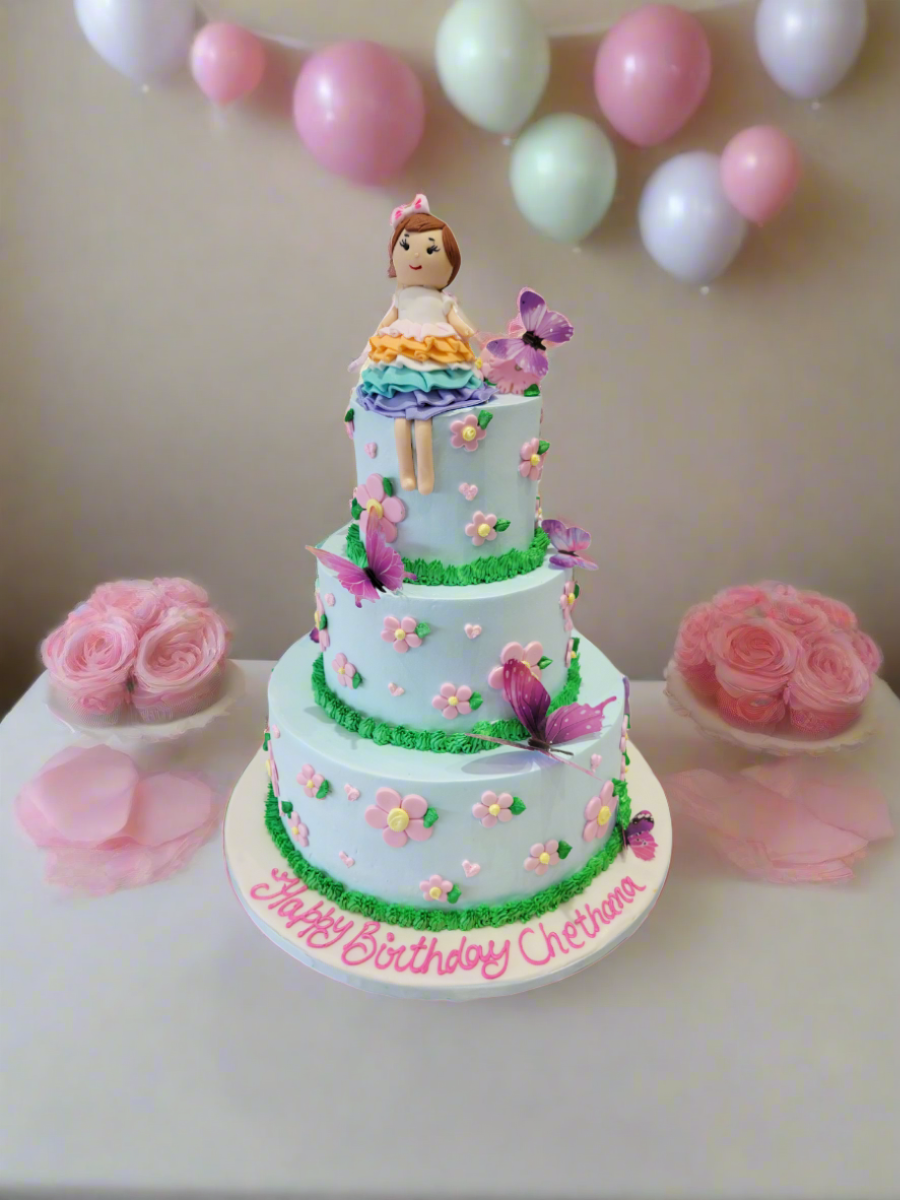 Doll Cream Tiered Cake