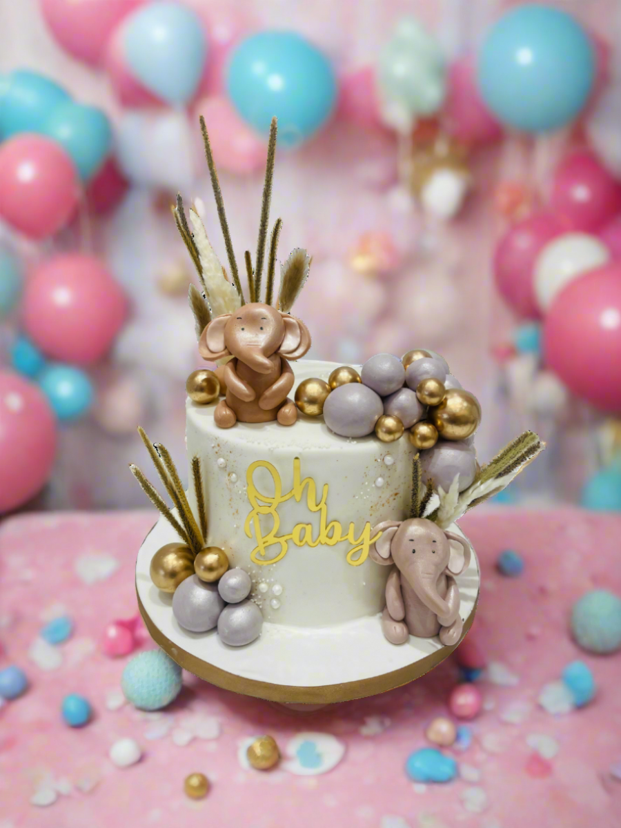 Oh Baby Elephant Fondant Cake