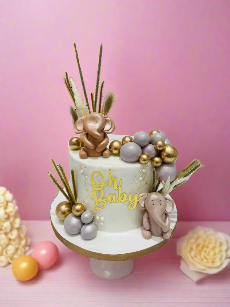 Oh Baby Elephant Fondant Cake