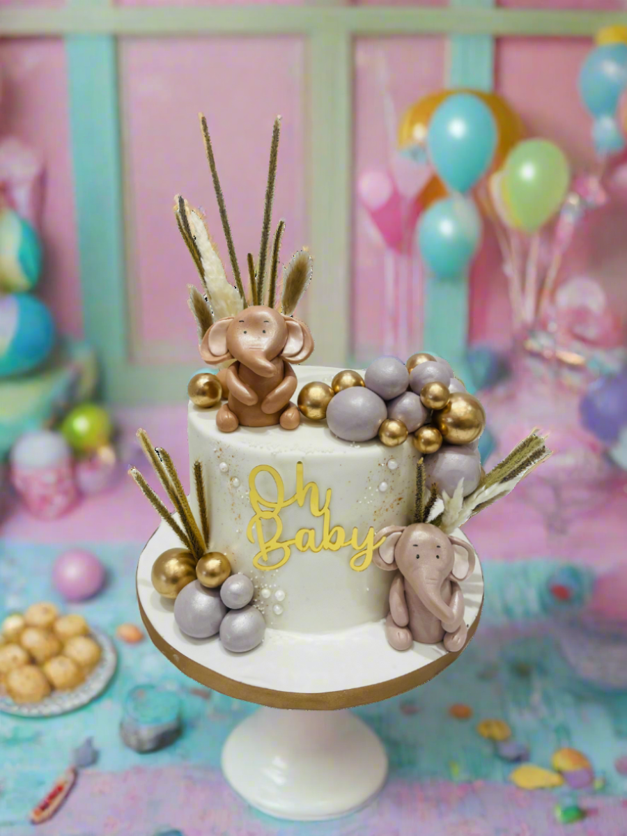 Oh Baby Elephant Fondant Cake