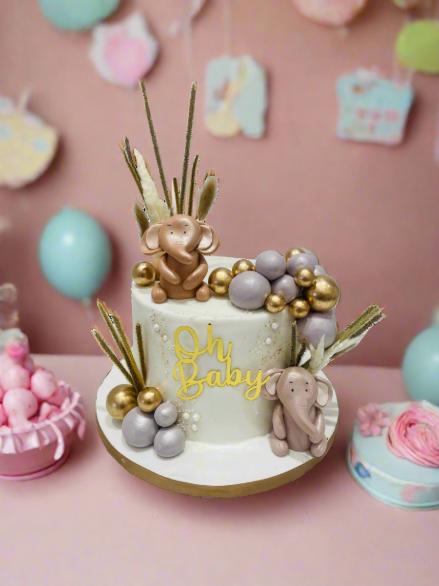 Oh Baby Elephant Fondant Cake