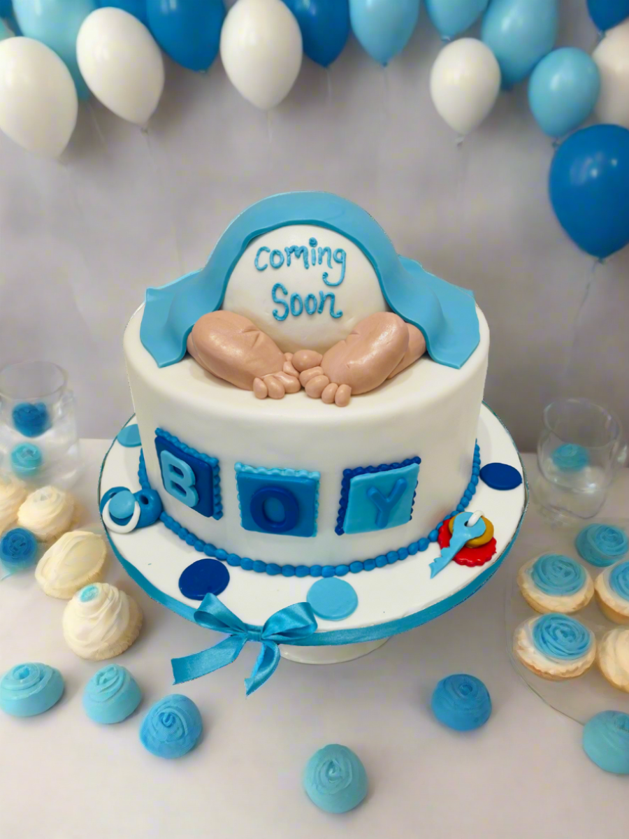 Crawling Baby Shower Fondant Cake
