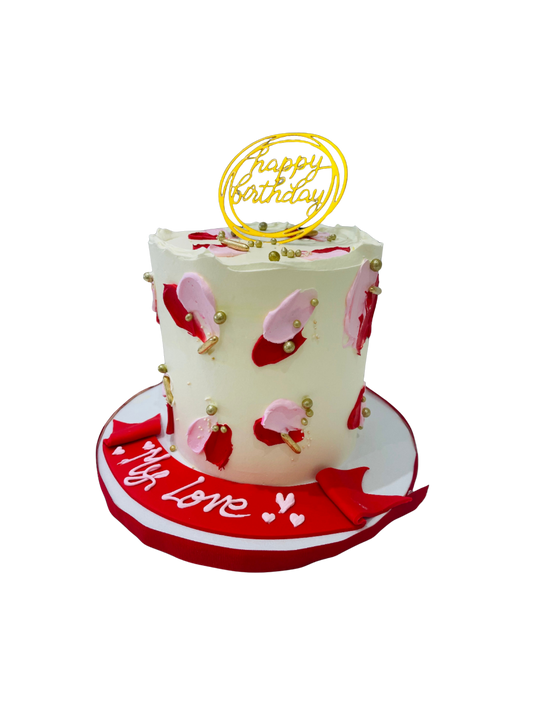 Ashleen Red & Pink Cream Cake