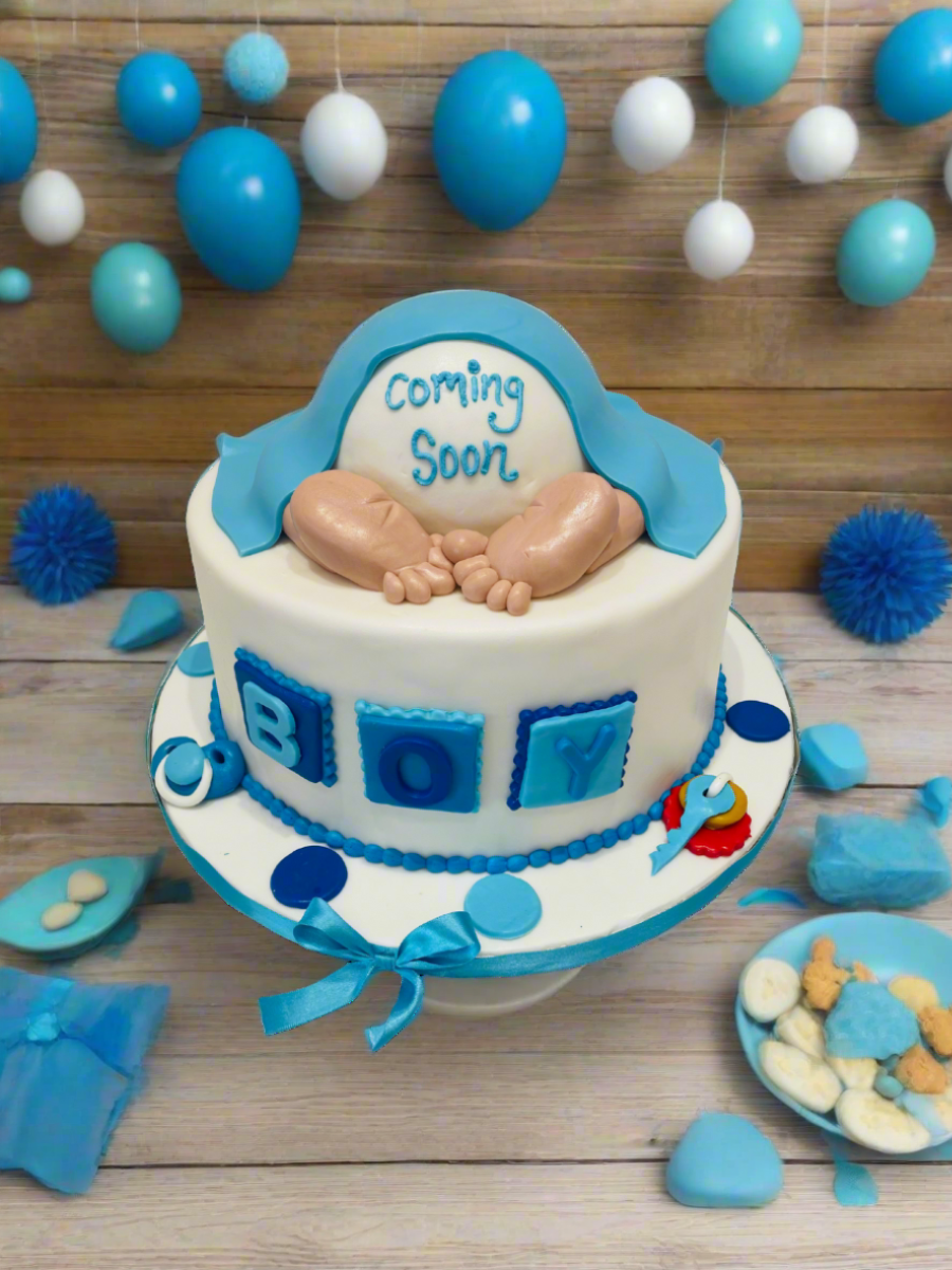 Crawling Baby Shower Fondant Cake