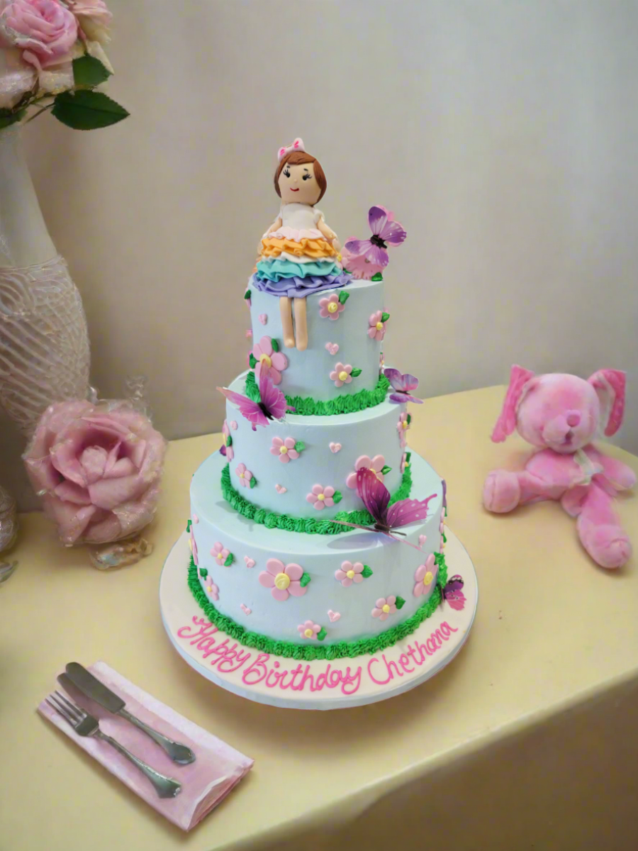 Doll Cream Tiered Cake