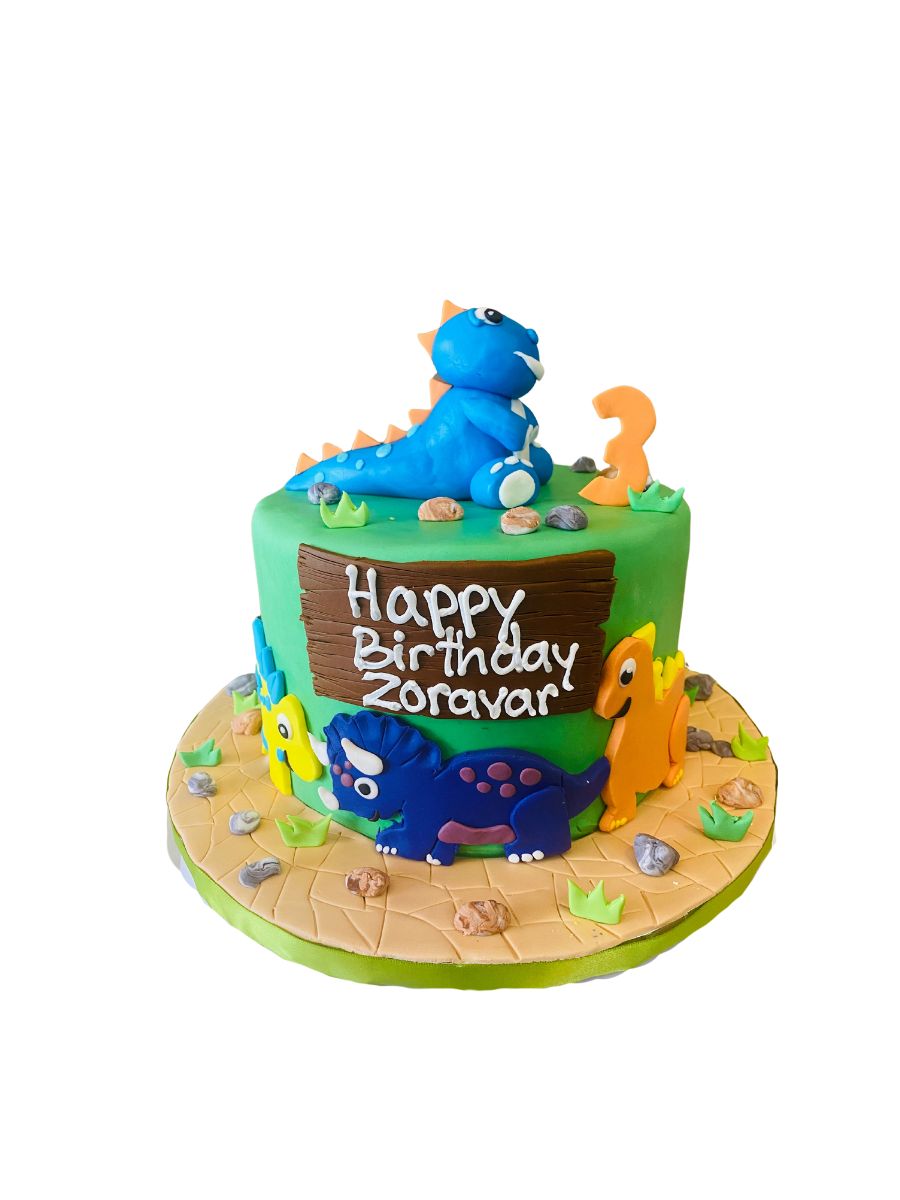 Zoravar Dino Fondant Birthday Cake