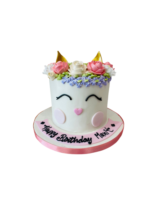 Pink Unicorn Fondant Cake