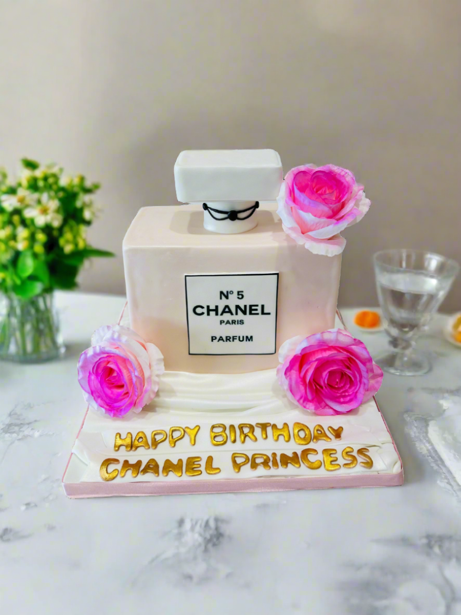 Chanel Perfume Molded Fondant Cake