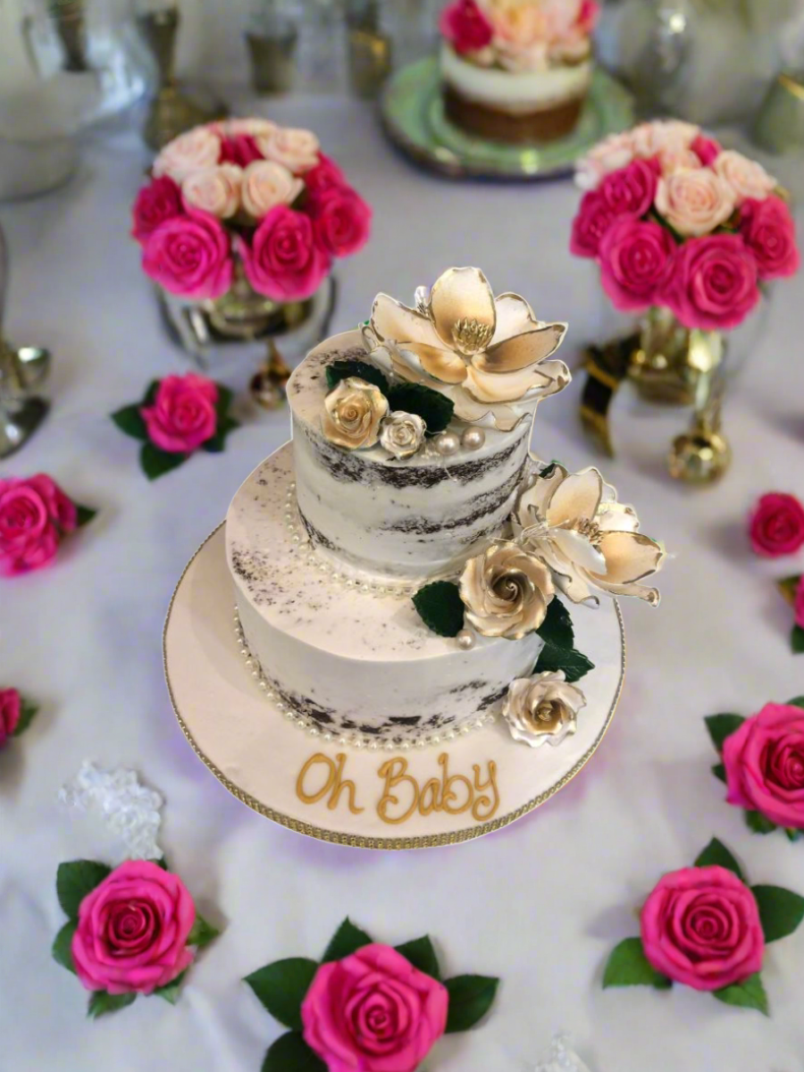 Oh Baby Naked Flower Cake