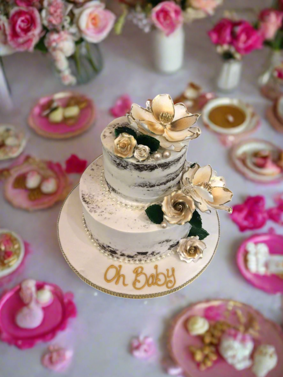Oh Baby Naked Flower Cake