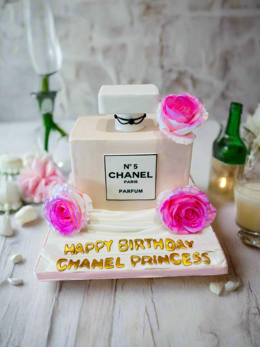 Chanel Perfume Molded Fondant Cake