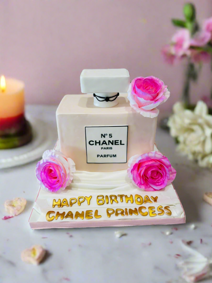 Chanel Perfume Molded Fondant Cake
