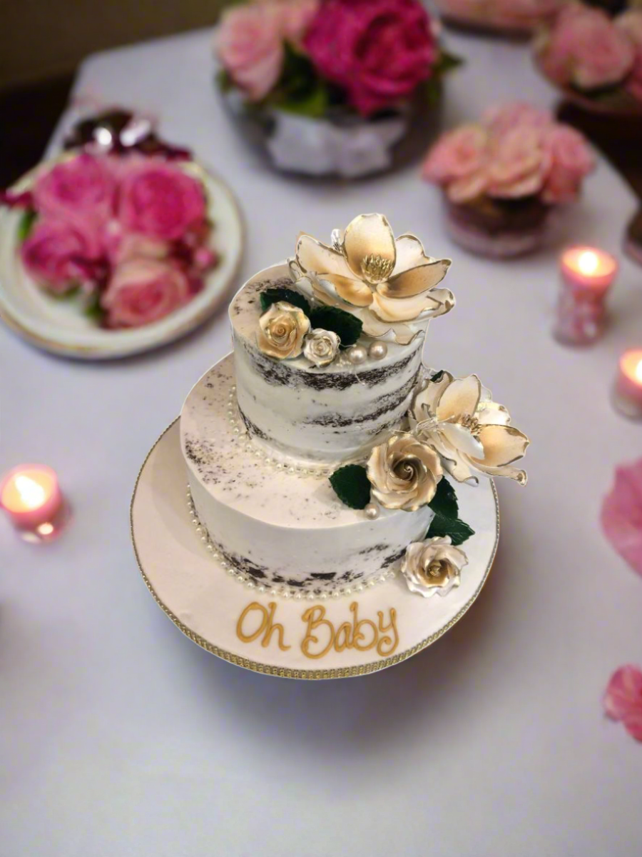 Oh Baby Naked Flower Cake