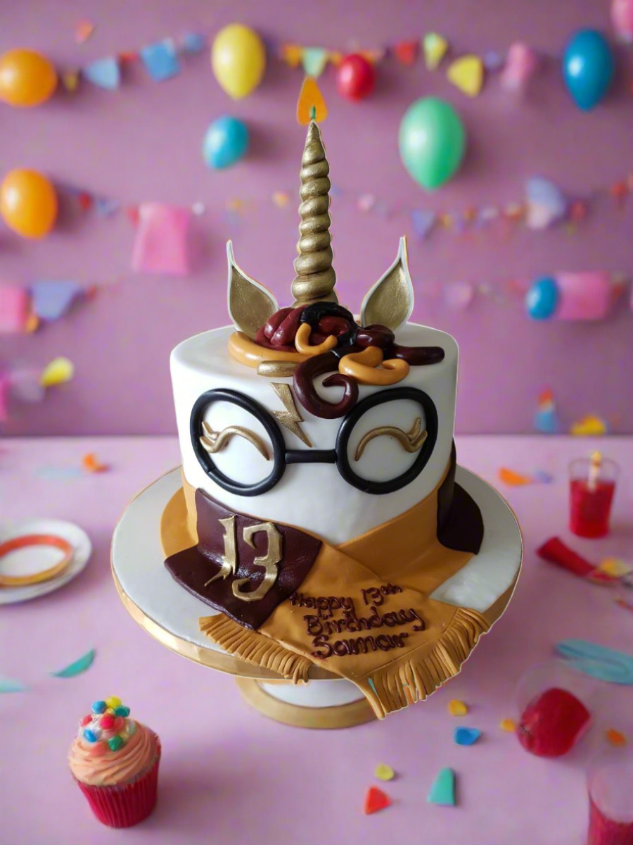 Harry Potter Unicorn Fondant Cake