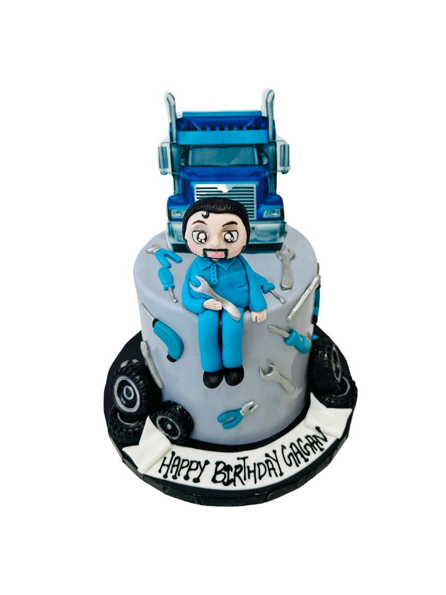 Truck & Tools Fondant Cake