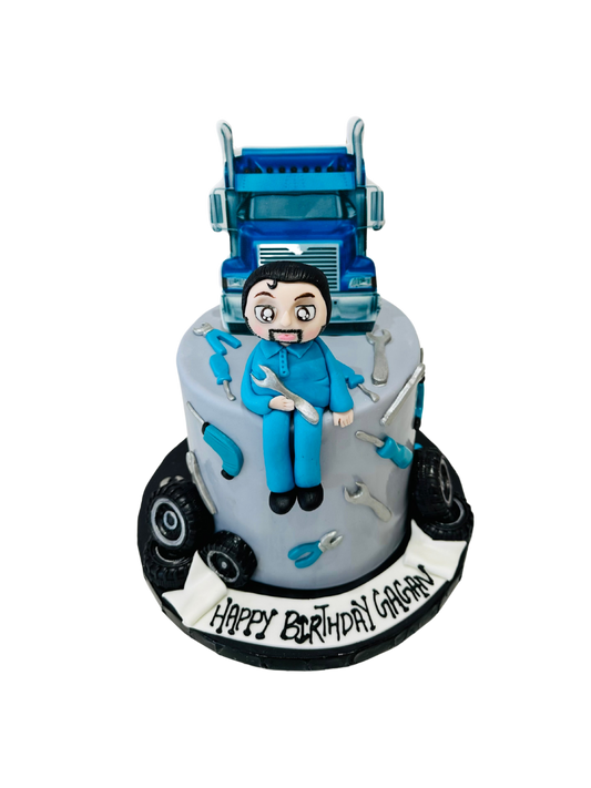 Truck & Tools Fondant Cake