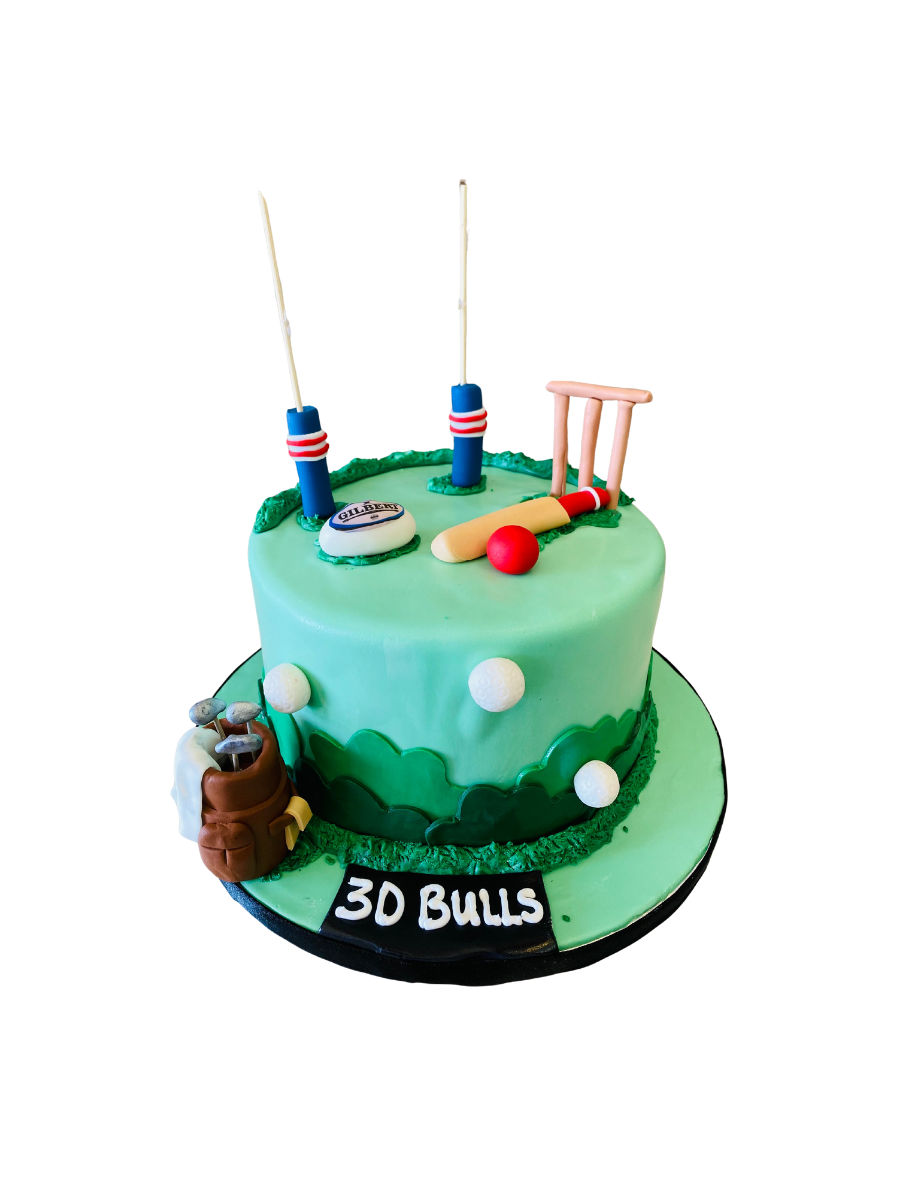 Cricket & Golf Fondant Cake