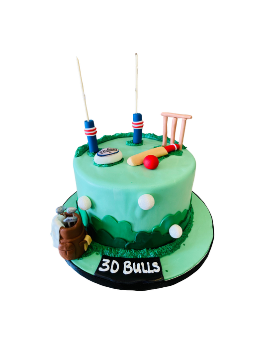 Cricket & Golf Fondant Cake