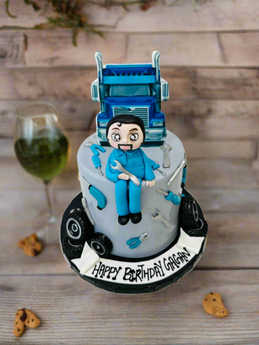 Truck & Tools Fondant Cake