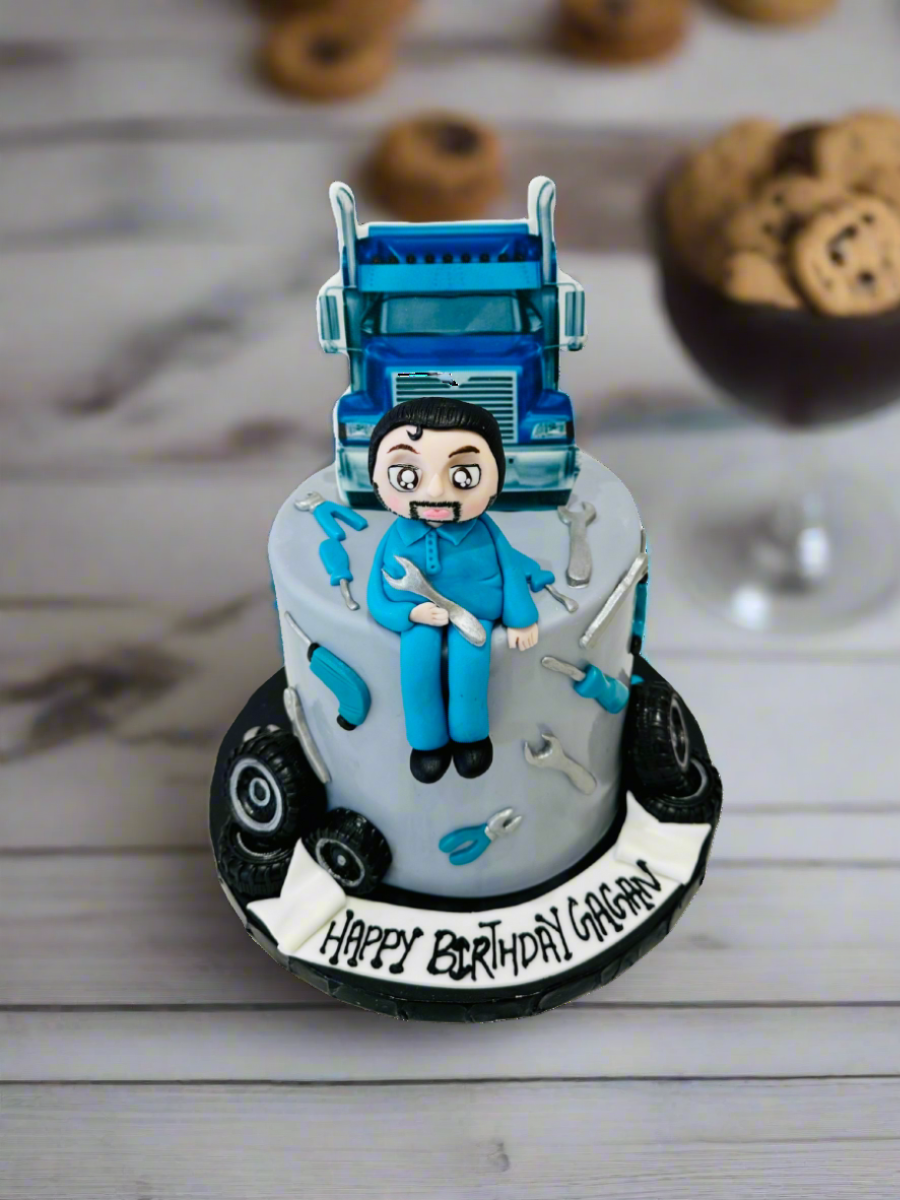 Truck & Tools Fondant Cake
