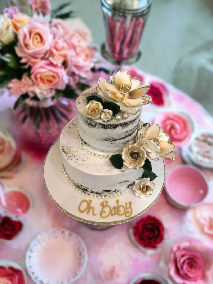 Oh Baby Naked Flower Cake
