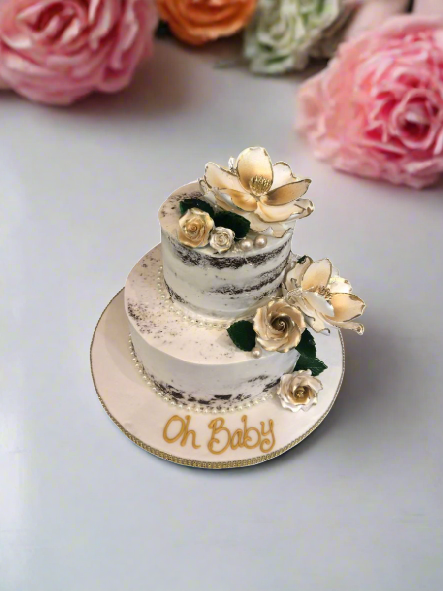 Oh Baby Naked Flower Cake